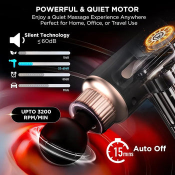 Rechargeable Massage Gun 3000mAh (4 Speeds, 4 Heads)