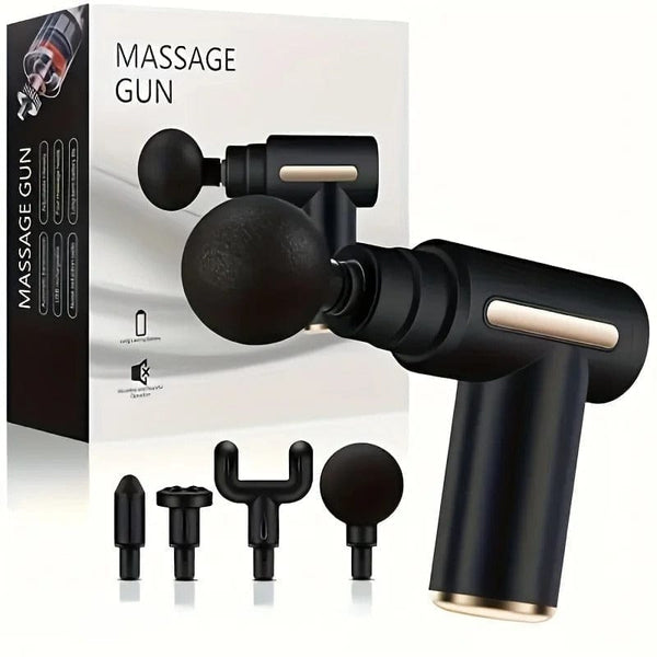 4-in-1 Massage Gun (6 Speeds, 4 Heads)